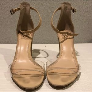 Vince Camuto clear strap heels